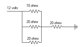 Series-Parallel wiring circuit Diagram with values