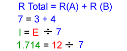 Calulations to show the Amperage required in the circuit
