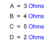 Shows the Ohms value of the circuit resistors