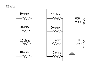 Series-Parallel wiring circuit Diagram with values