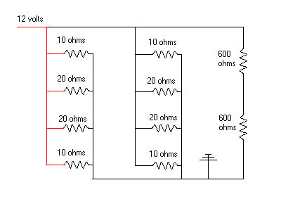Series-Parallel wiring circuit Diagram with values