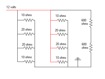 Series-Parallel circuit Diagram with values