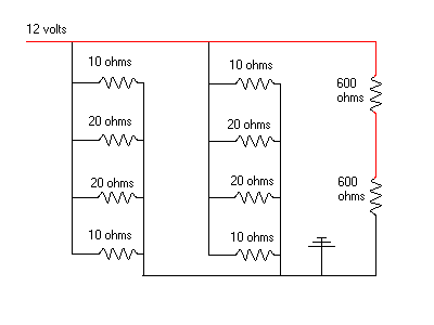 Series-Parallel wiring circuit Diagram with values