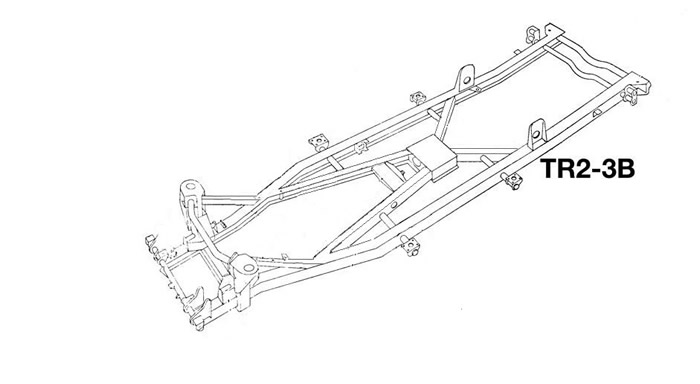 Picture of a TR2-3B Frame with coloured explanations